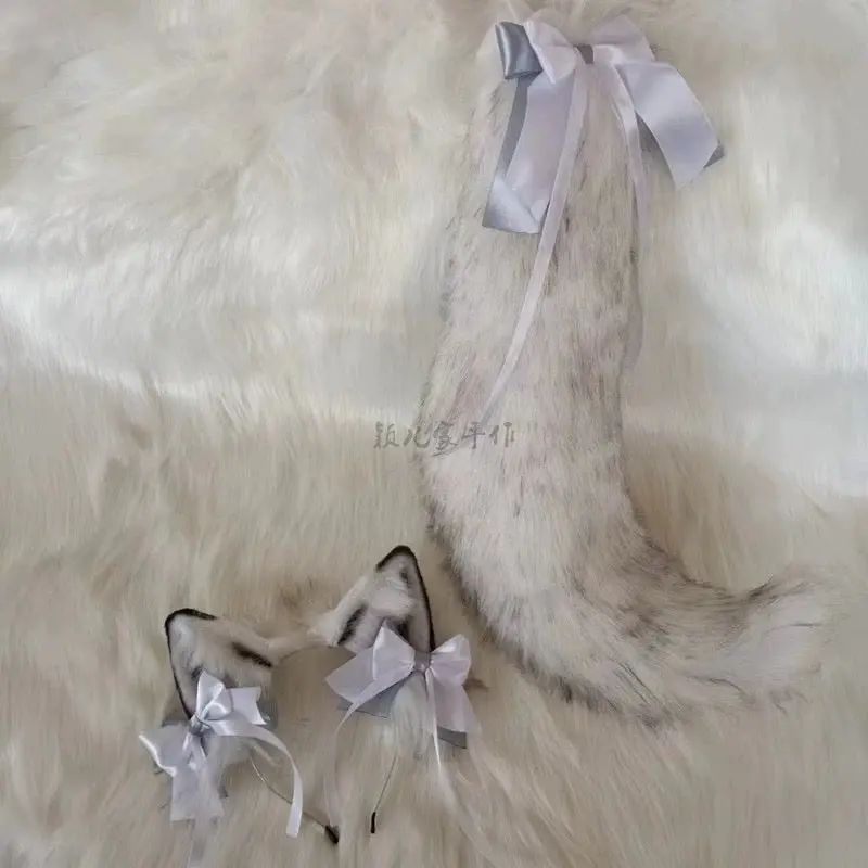 Animal ears bow headdress fox ears fox tail cosplay - Image 5