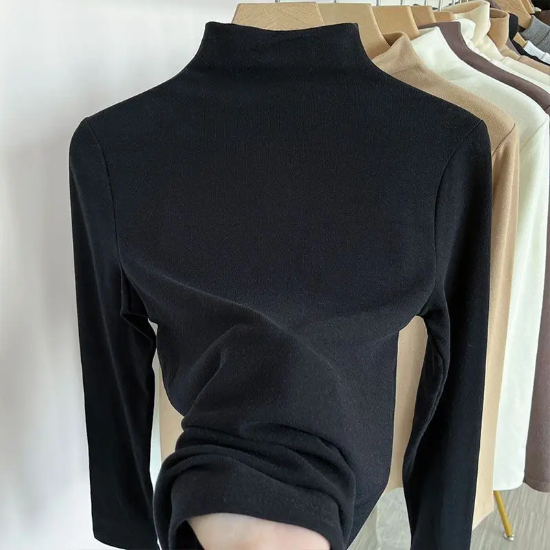 Autumn and winter half turtleneck bottoming shirt - Image 4