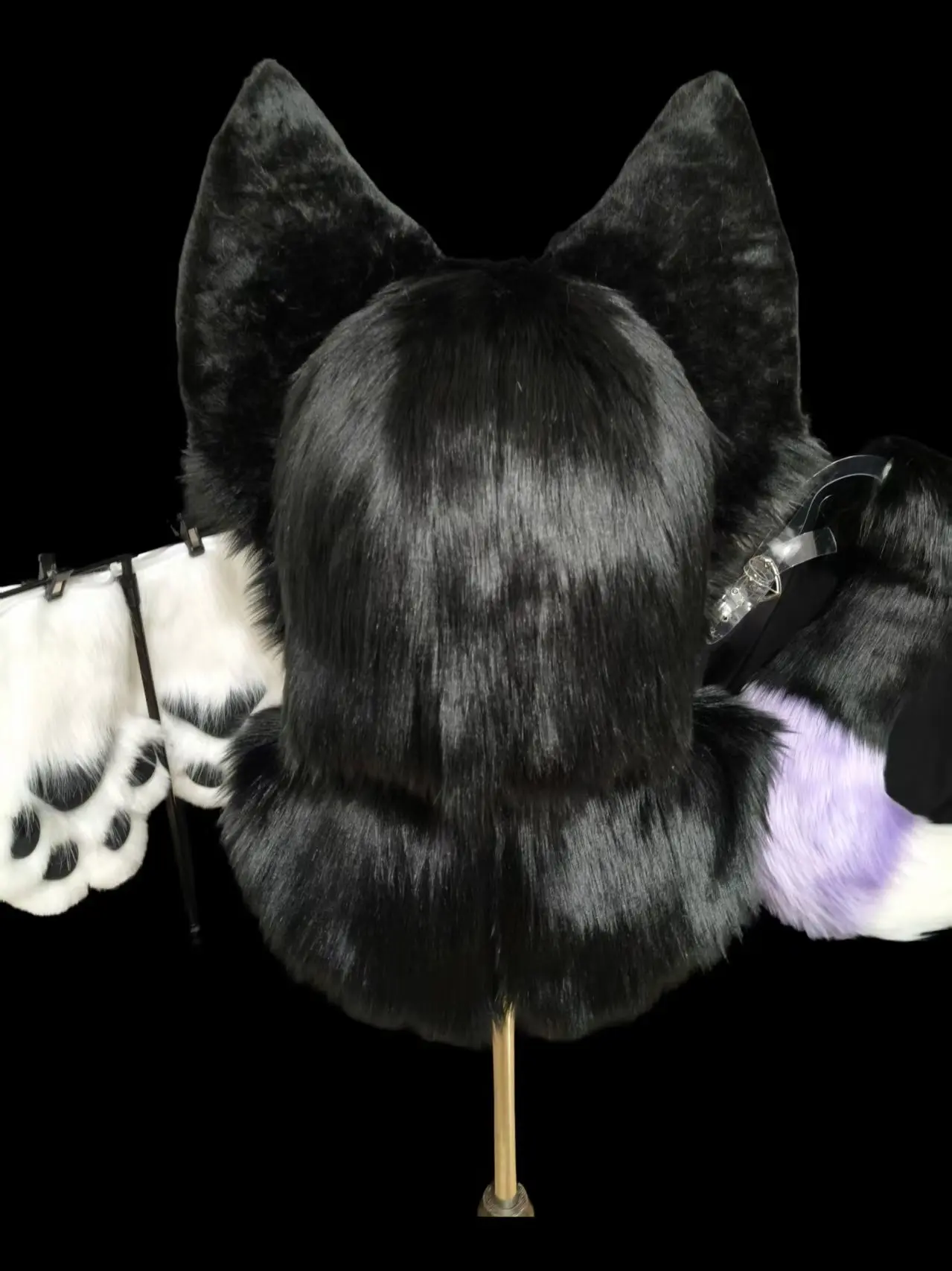 Black Purple Wolf Kemono Head Fursuit (Gift Handpaws+Tail) - Image 5