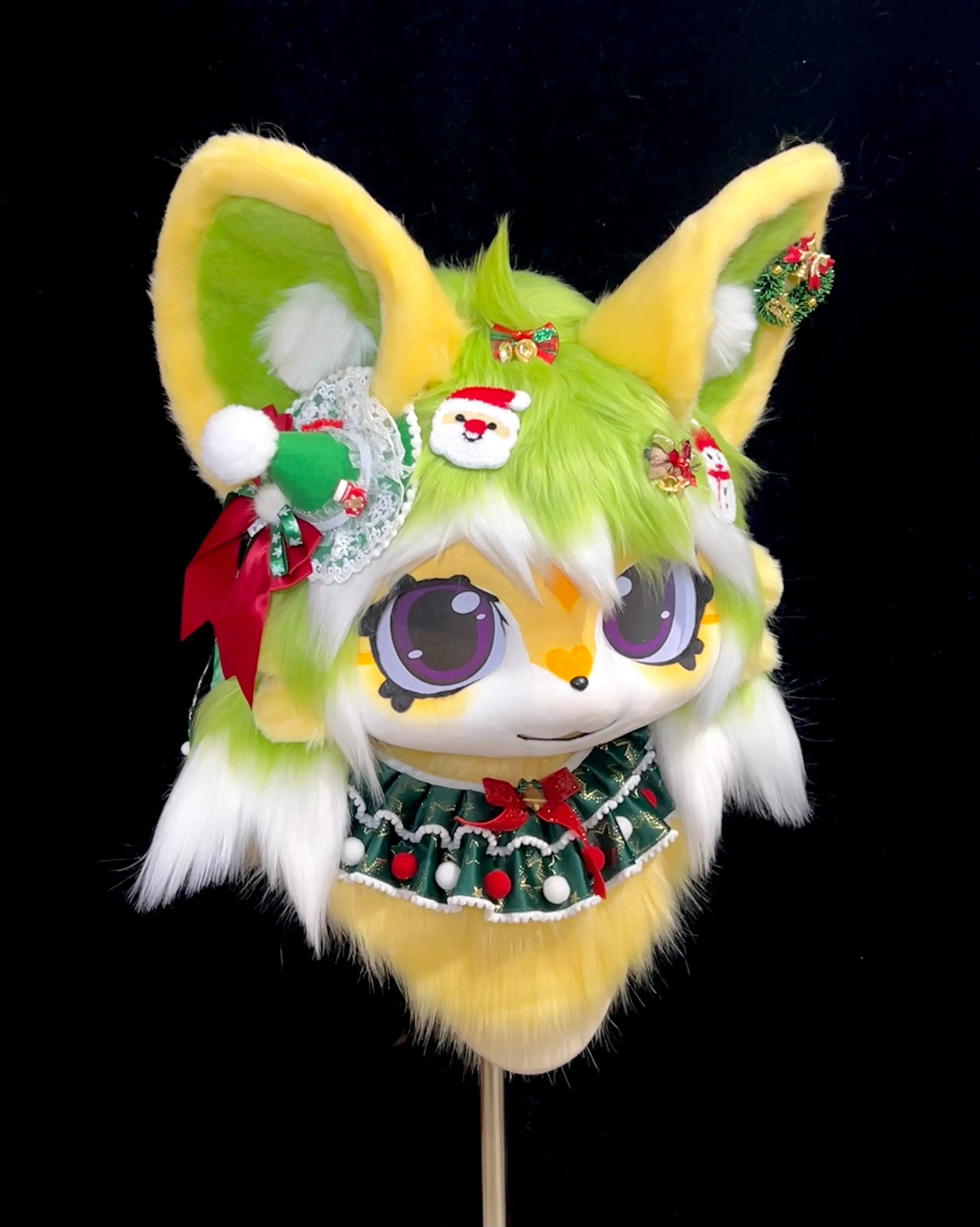 Christmas Fox Kemono Head Fursuit (Gift Handpaws) - Image 3
