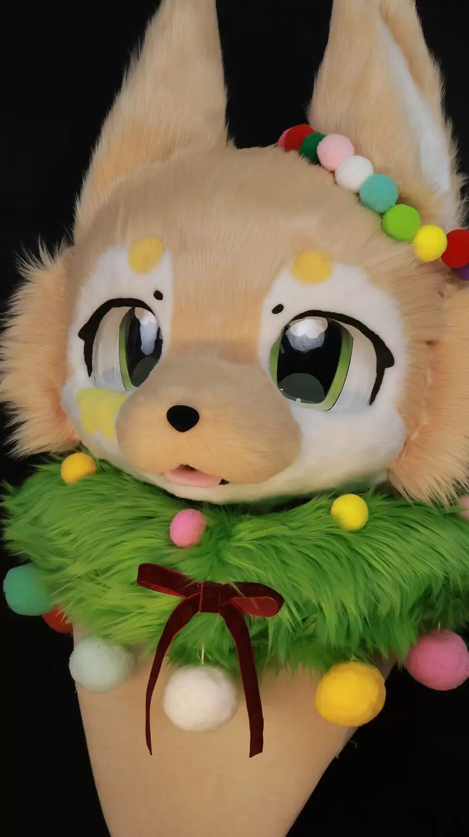 Christmas Kitten Kemono Fursuit Head - Image 3
