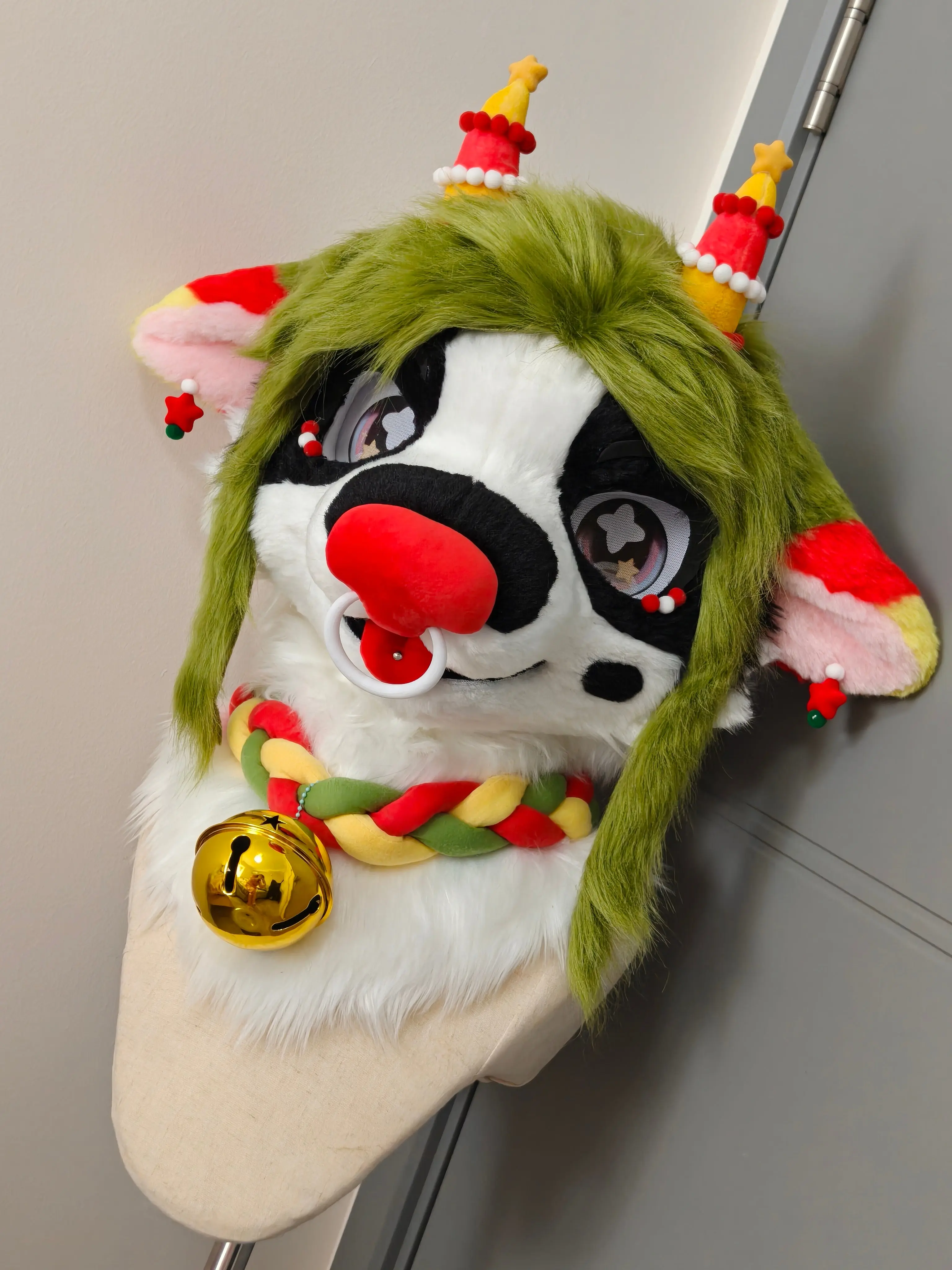 Christmas Milk Cow Kemono Head Fursuit (Gift Handpaws) - Image 3
