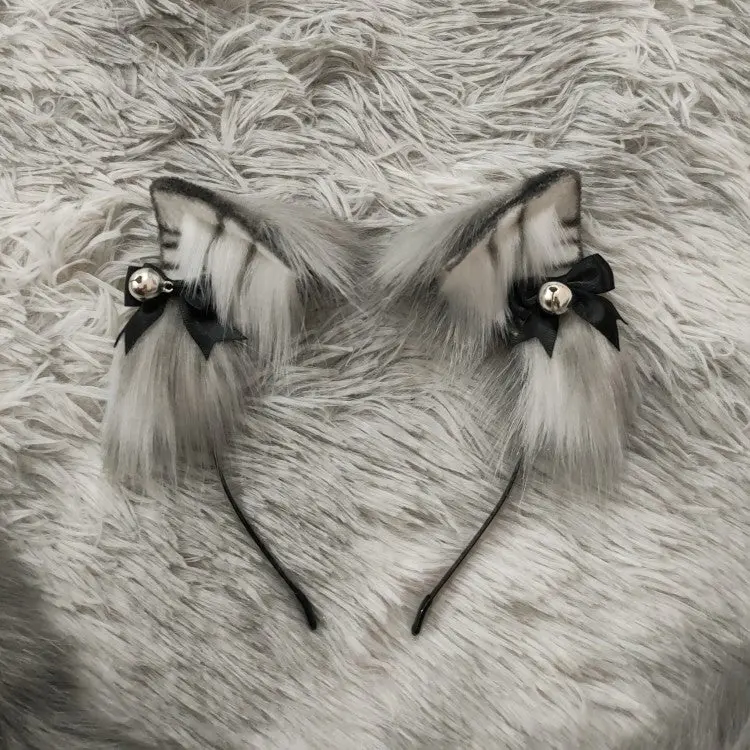 Cosplay animal ears handmade orange cat ears tiger stripes ears - Image 3