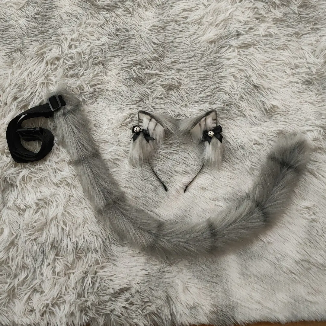 Cosplay animal ears handmade orange cat ears tiger stripes ears - Image 6