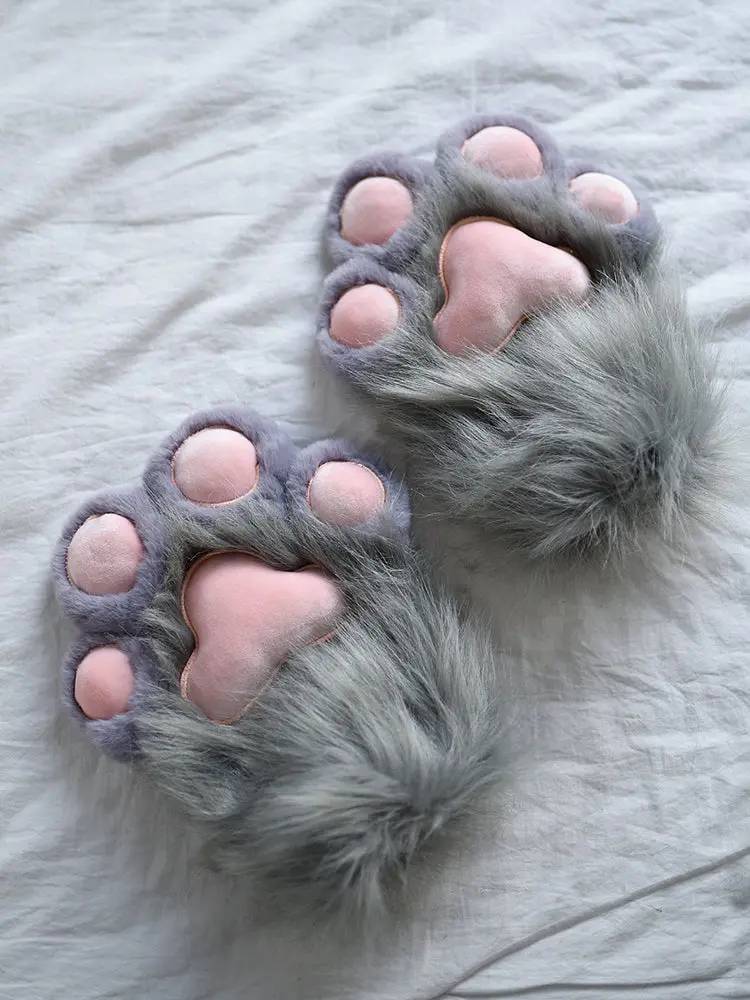 Cute cat paw thickened fursuit gloves and pads - Image 3