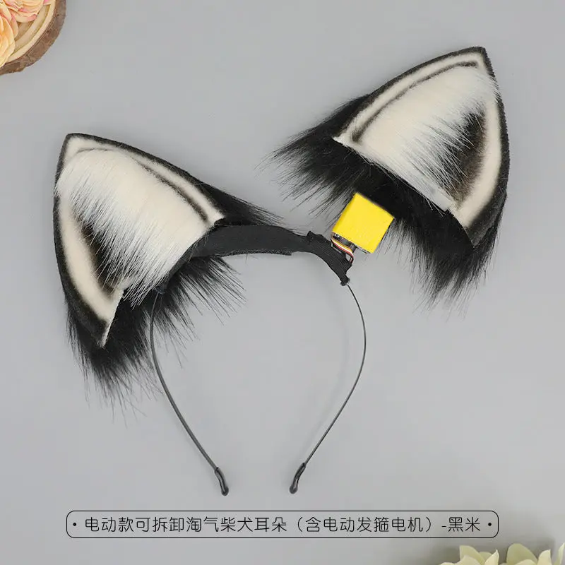 Cute Plush Shiba Inu with Movable Ears Headband and Electric Beast Tail - Image 5