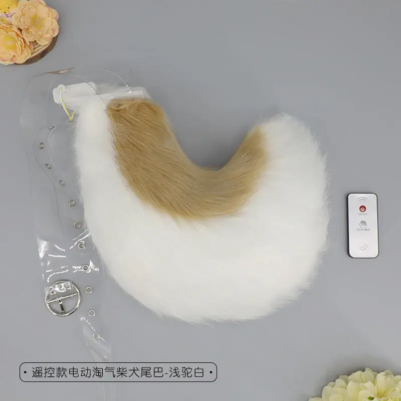 Cute Plush Shiba Inu with Movable Ears Headband and Electric Beast Tail - Image 6