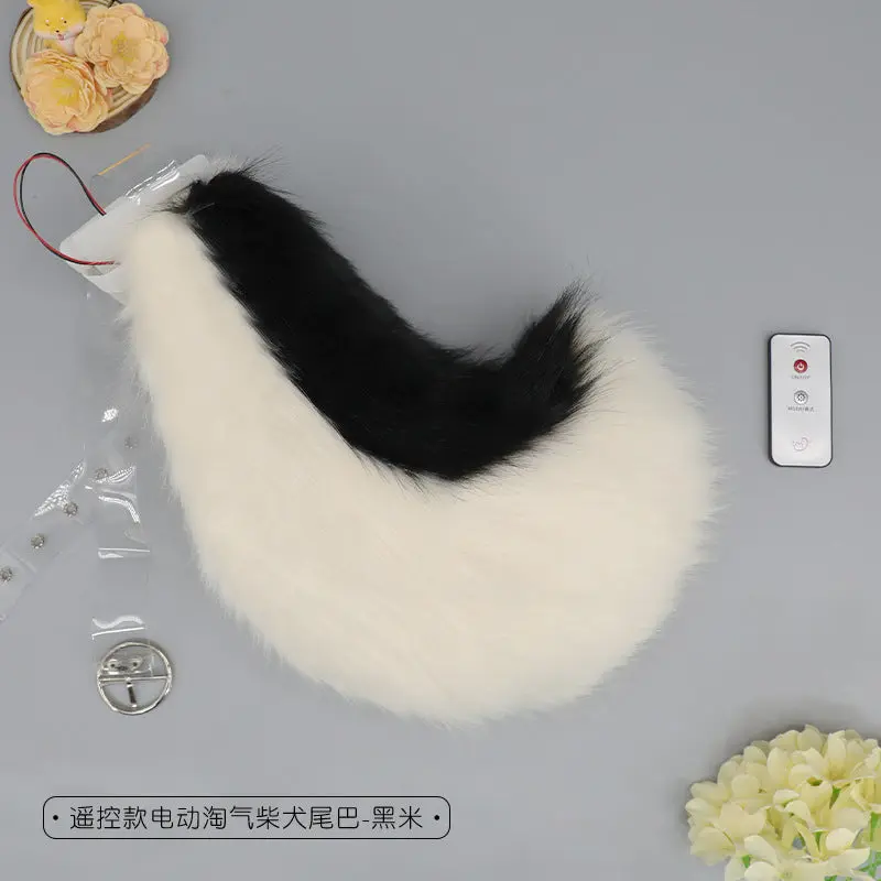 Cute Plush Shiba Inu with Movable Ears Headband and Electric Beast Tail - Image 7