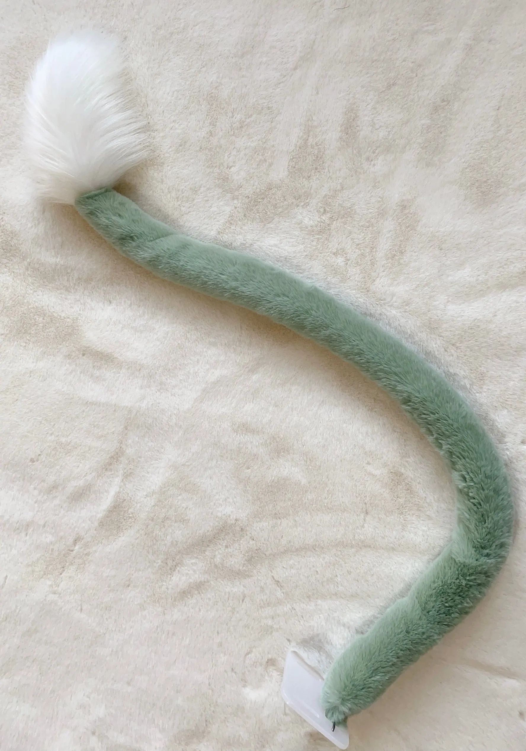 Cute white and green plush gloves animal claws - Image 3