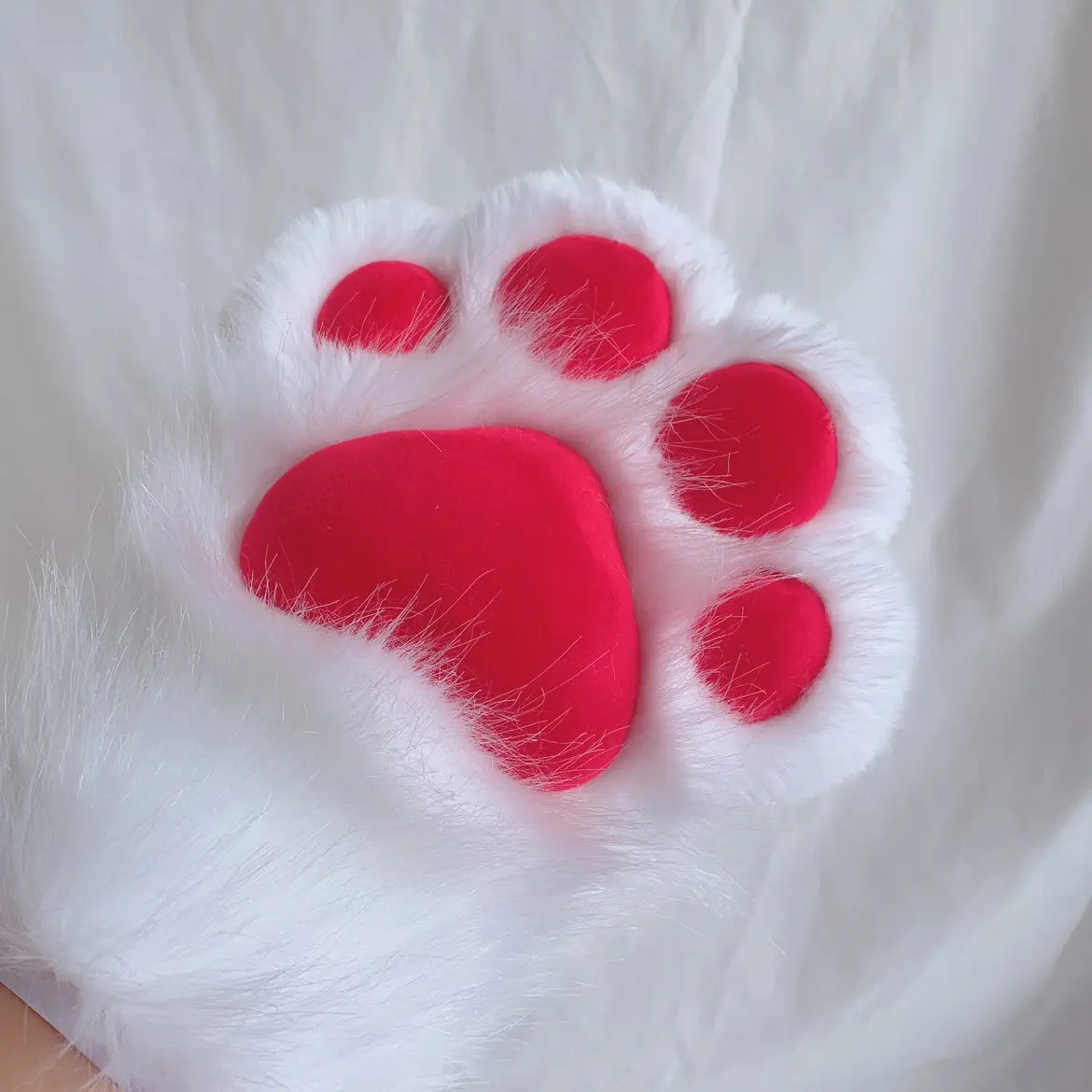 Fursuit Red and White Animal Claw Cat Claw Gloves - Image 3