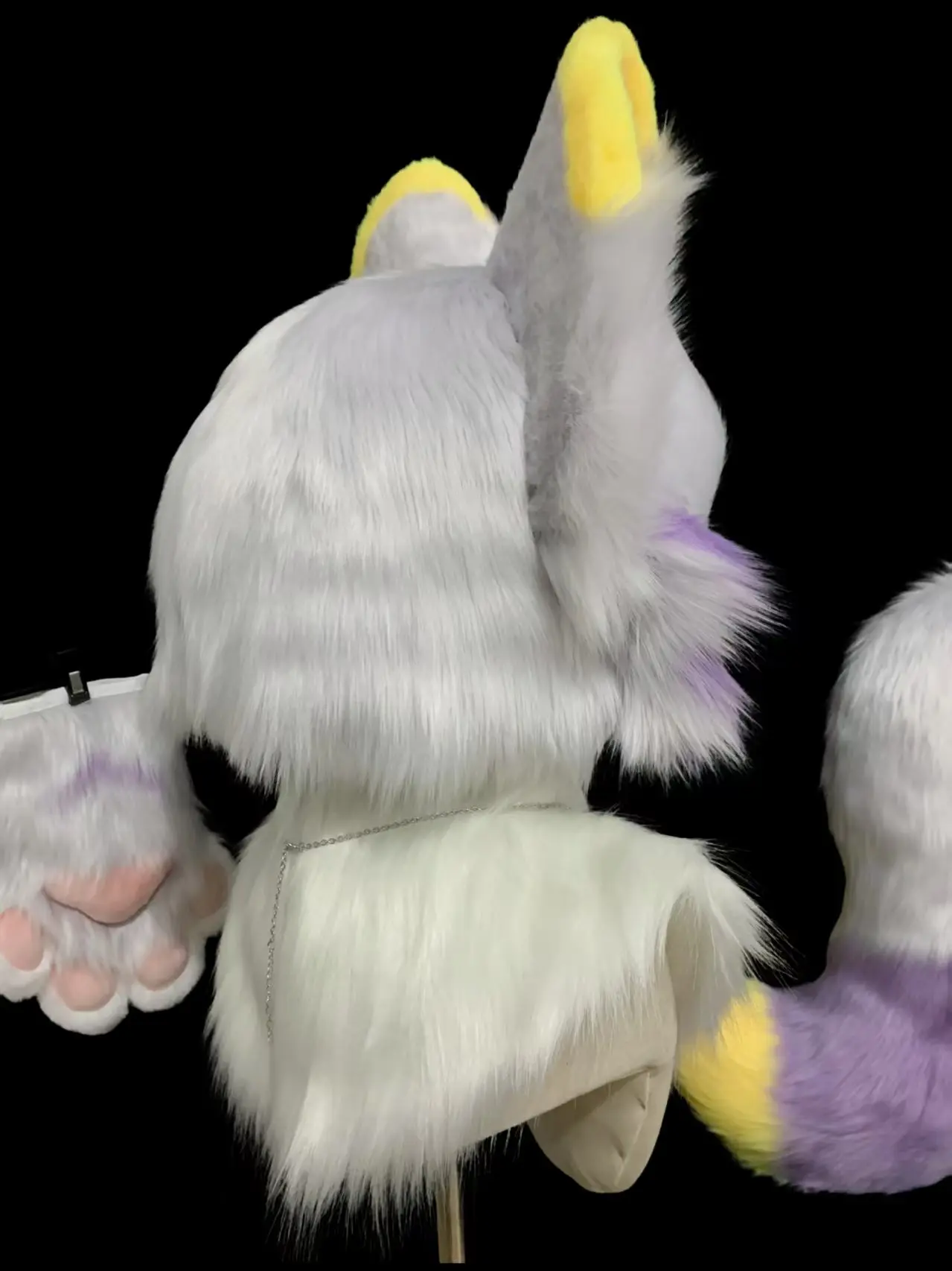 Grey Purple Wolf Kemono Head Fursuit (Gift Handpaws+Tail) - Image 3
