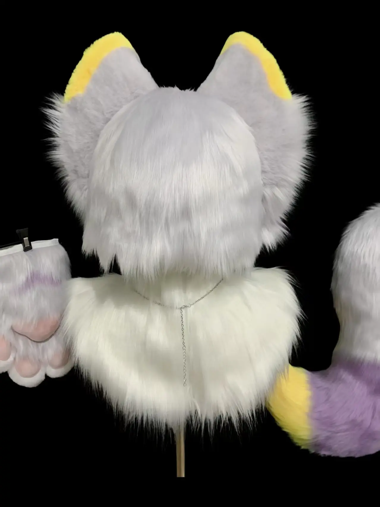Grey Purple Wolf Kemono Head Fursuit (Gift Handpaws+Tail) - Image 5