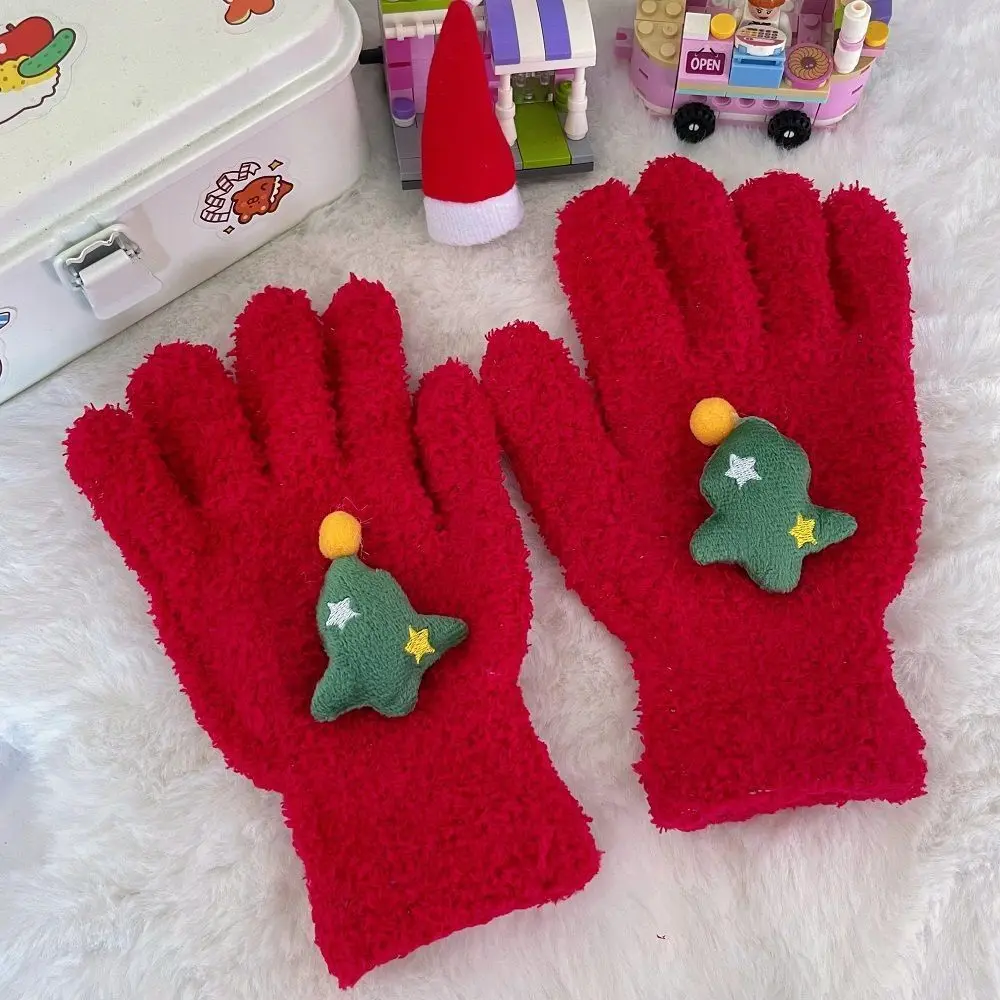 ins style Christmas atmosphere coral fleece gloves - Image 3