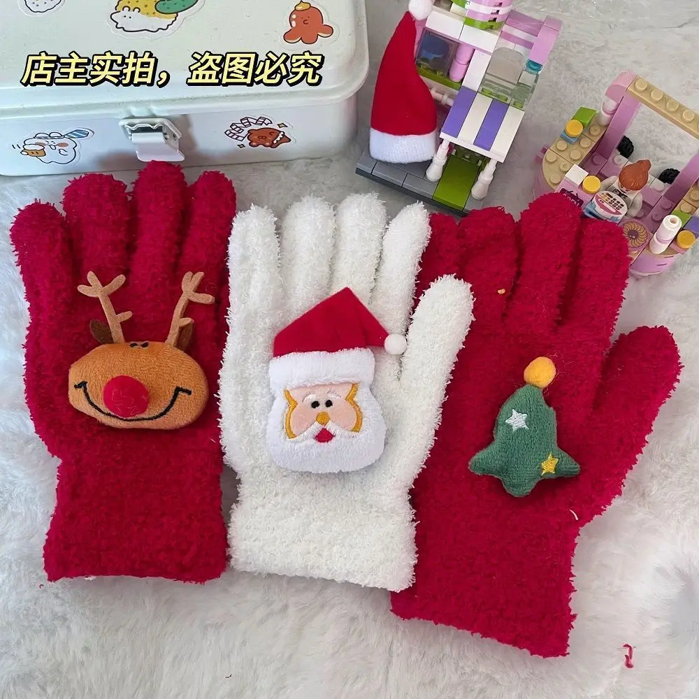 ins style Christmas atmosphere coral fleece gloves - Image 4