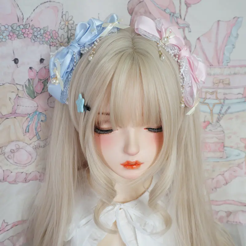 Large Lace Bow Pearl Lolita KC Hairpin - Image 8