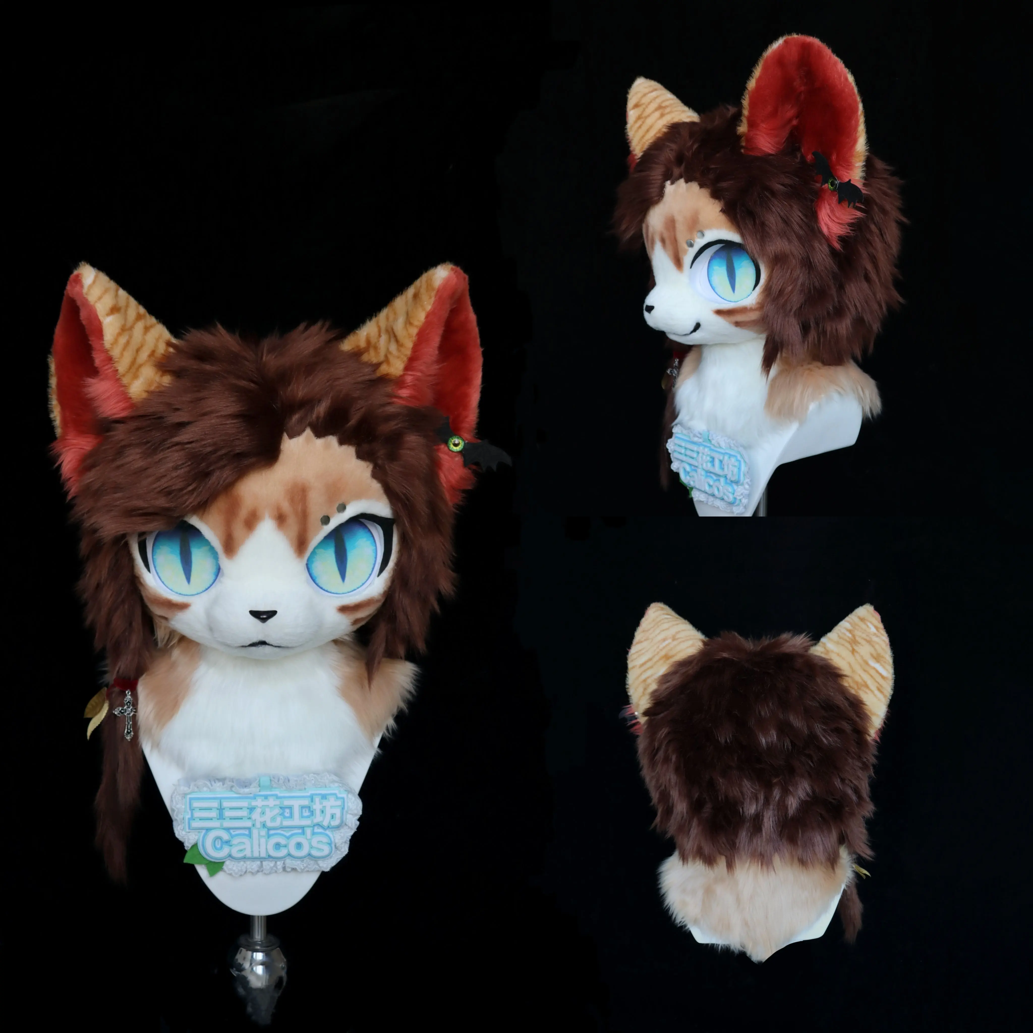 Orange Kitty Kemono Head Fursuit(gift handpaws) - Image 3