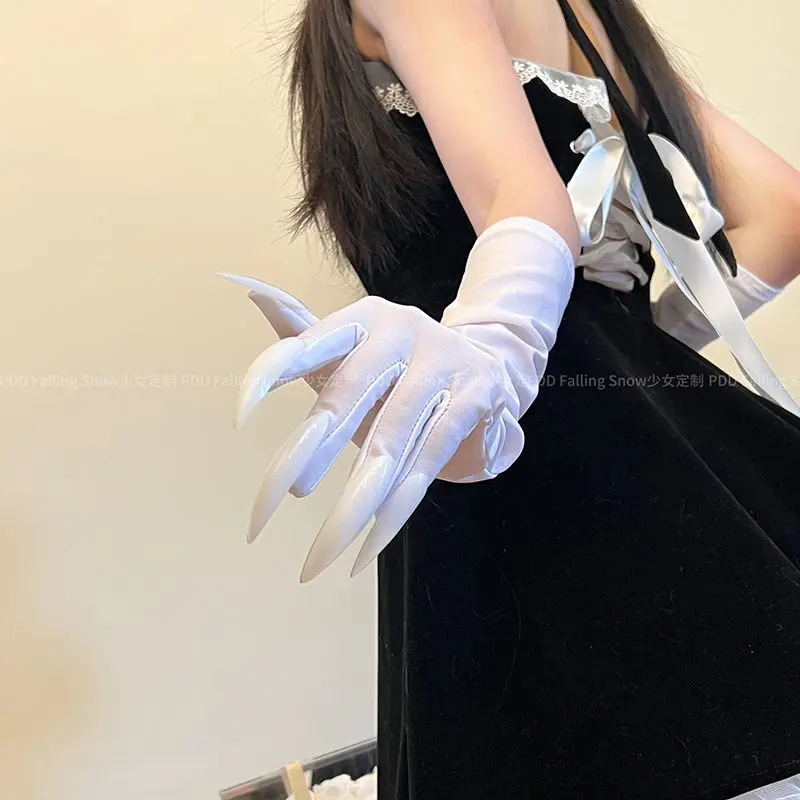 Punk Gothic Dark Halloween Nail Gloves - Image 3