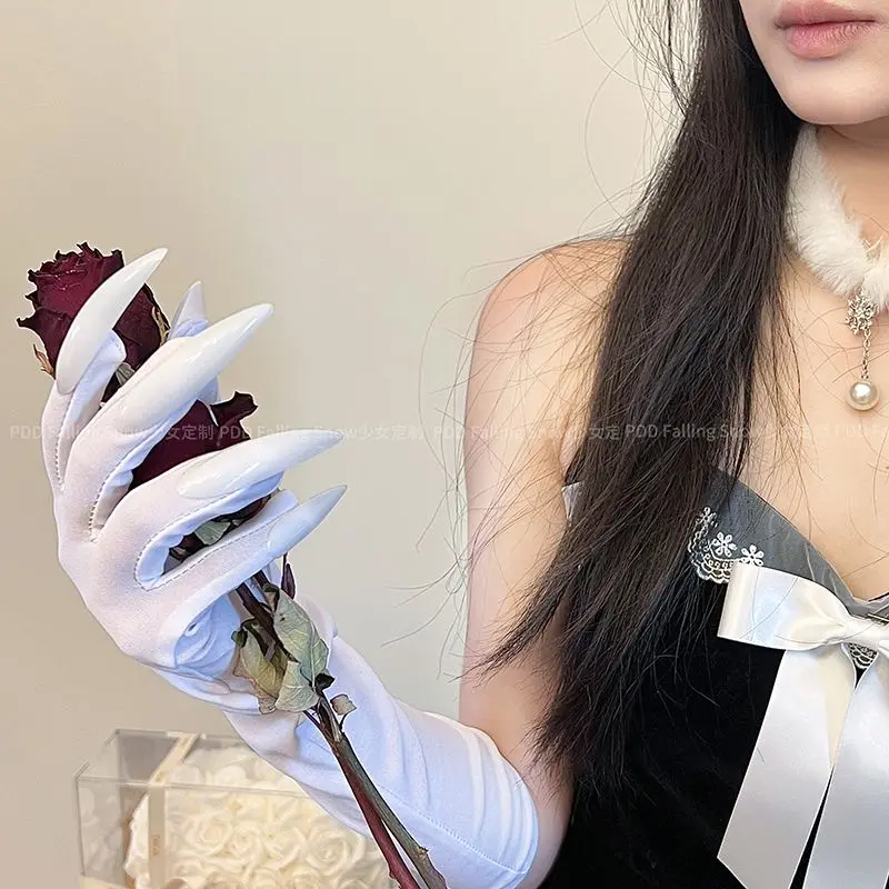 Punk Gothic Dark Halloween Nail Gloves - Image 5