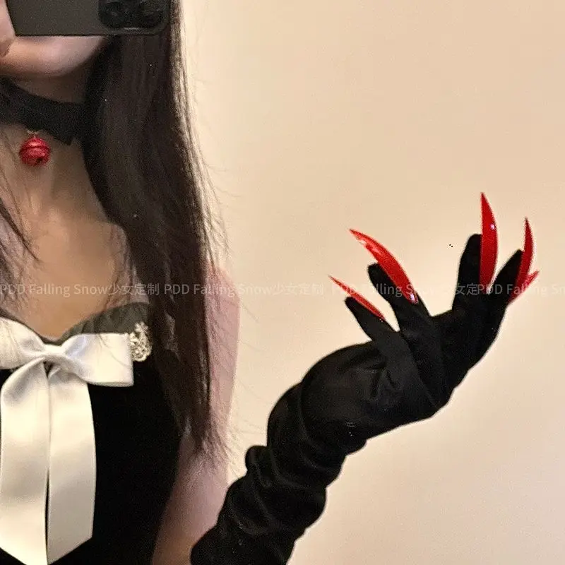 Punk Gothic Dark Halloween Nail Gloves - Image 6