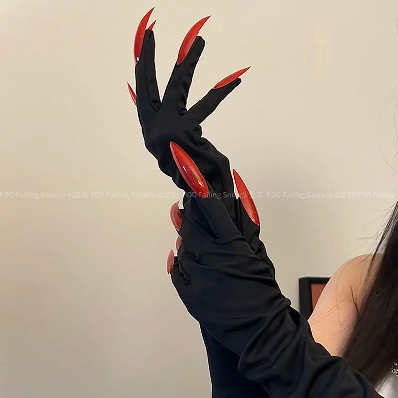 Punk Gothic Dark Halloween Nail Gloves - Image 8