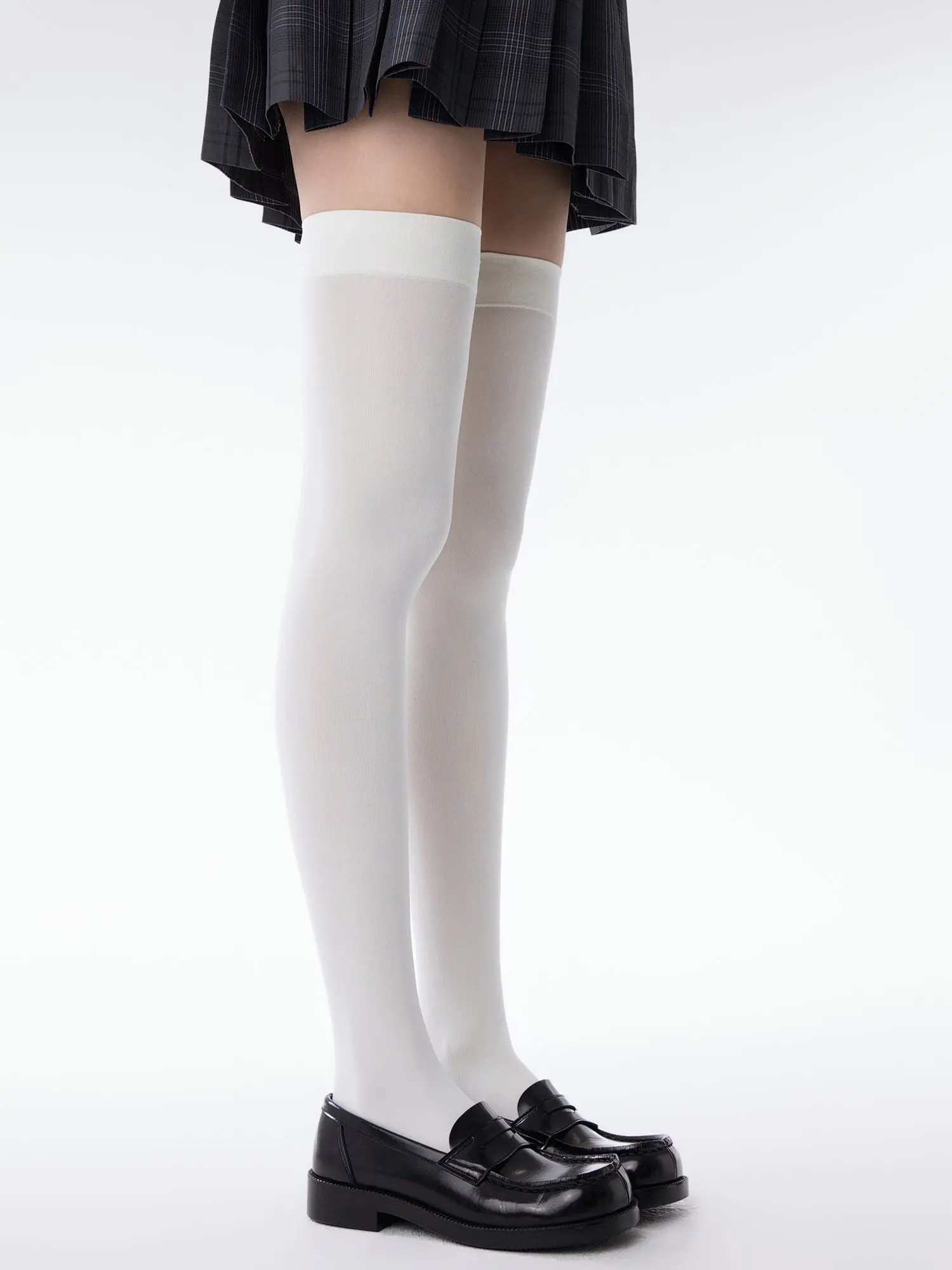 White silk knee socks spring and summer thin - Image 15